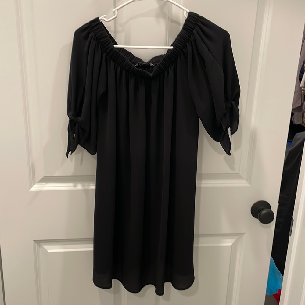 Black off shoulder dress